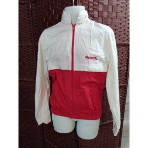 Vintage 80s Uniroyal Tires Light jacket Mens Small White Red Retro